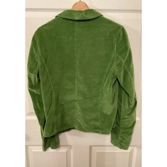Sundance Vintage Y2K Leaf Green Velvet Blazer with Contrast Cuffs, 10 - Picture 7 of 8